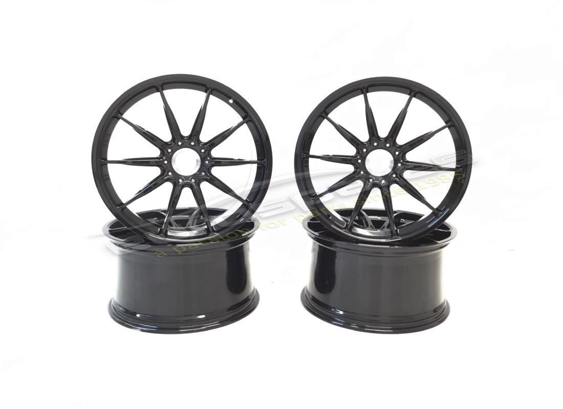 new lamborghini huracan centre lock wheels set (bastet shiny black). part number 4t0099304a (1)