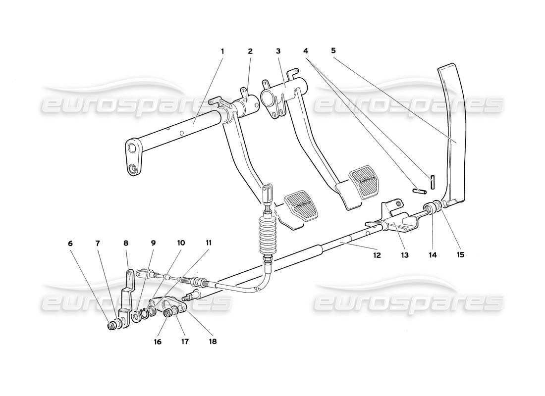 lamborghini diablo sv (1999) pedals (valid for gb and australia - july 1999) part diagram