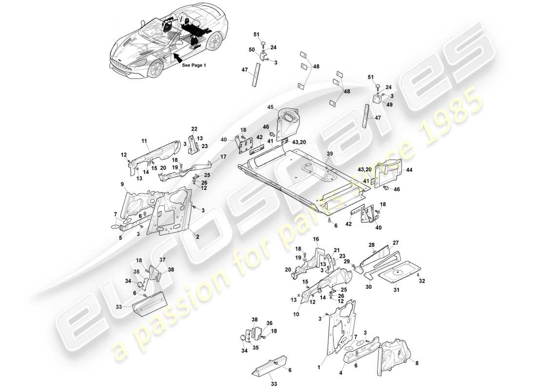 aston martin vanquish (2014) ancillary parts, volante, page 2 part diagram
