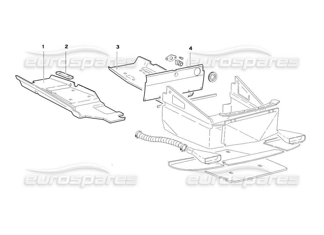 lamborghini diablo sv (1999) frame floor panels (valid for gb and australia - july 1999) part diagram