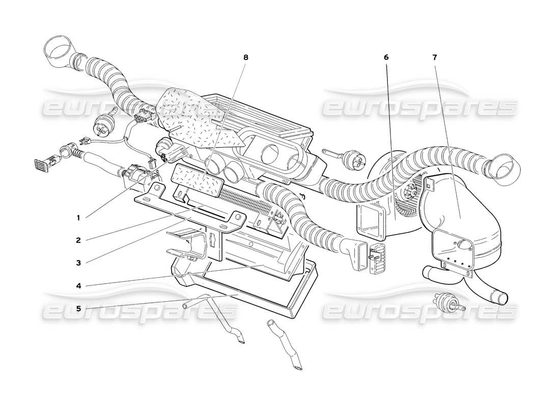 lamborghini diablo sv (1999) climate control (valid for gb and australia - july 1999) part diagram