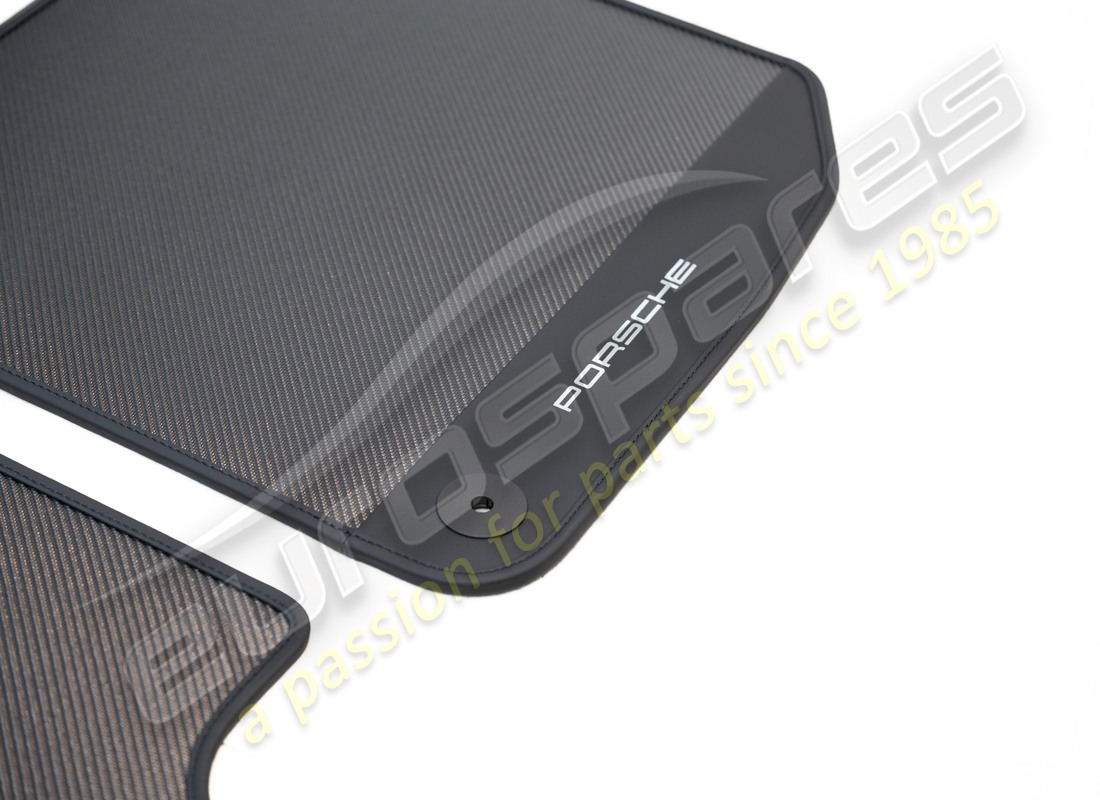 NEW PORSCHE CARBON FLOOR MATS WITH LEATHER EDGING. PART NUMBER 9Y0044844 (3) new porsche carbon floor mats with leather edging. part number 9y0044844 (3)