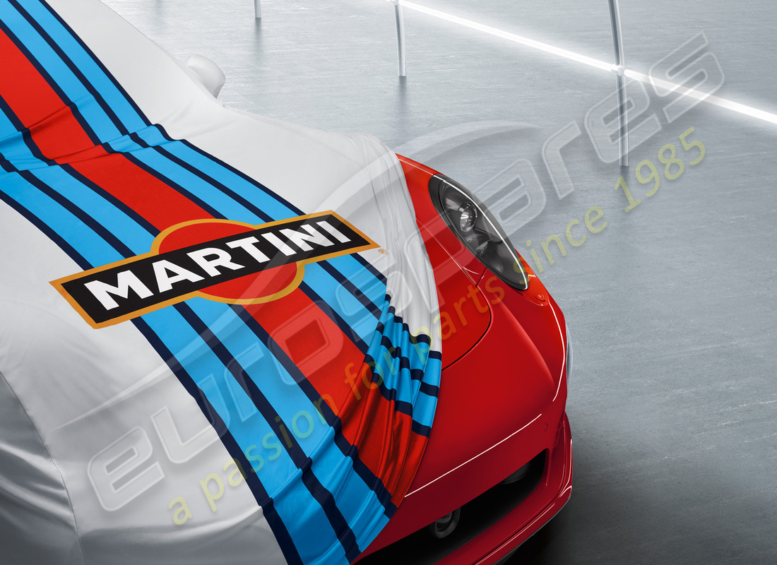 new porsche indoor car cover in martini racing design. part number 99104400036 (3)