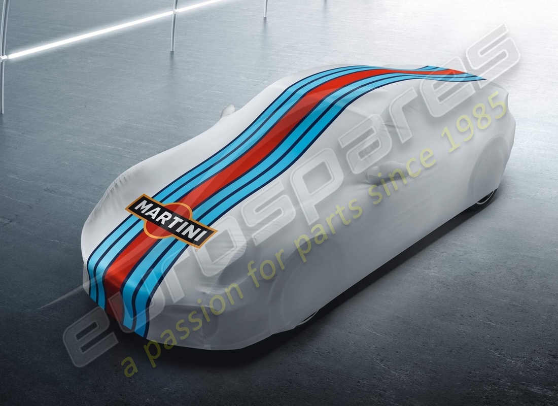 new porsche indoor car cover in martini racing design. part number 99104400036 (1)