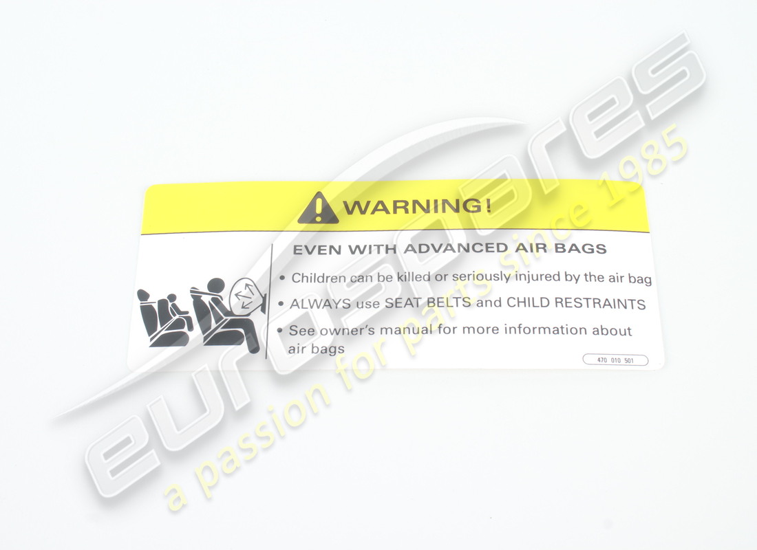 new lamborghini label, air bag. part number 470010501 (1)