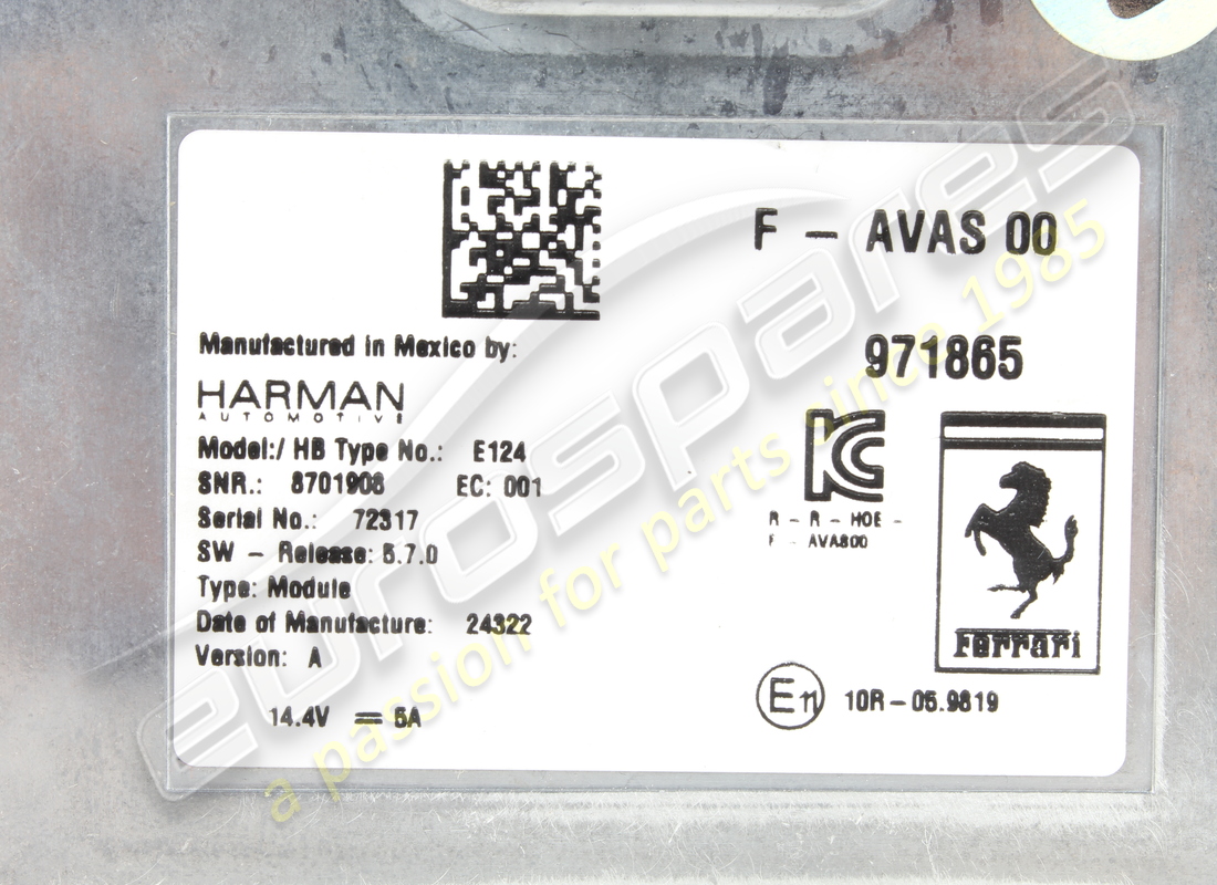 used ferrari ecu avas. part number 971865 (2)