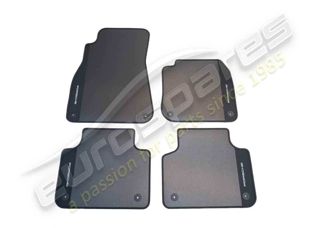 NEW PORSCHE CARBON FLOOR MATS WITH LEATHER EDGING. PART NUMBER 9Y0044844 (1) new porsche carbon floor mats with leather edging. part number 9y0044844 (1)