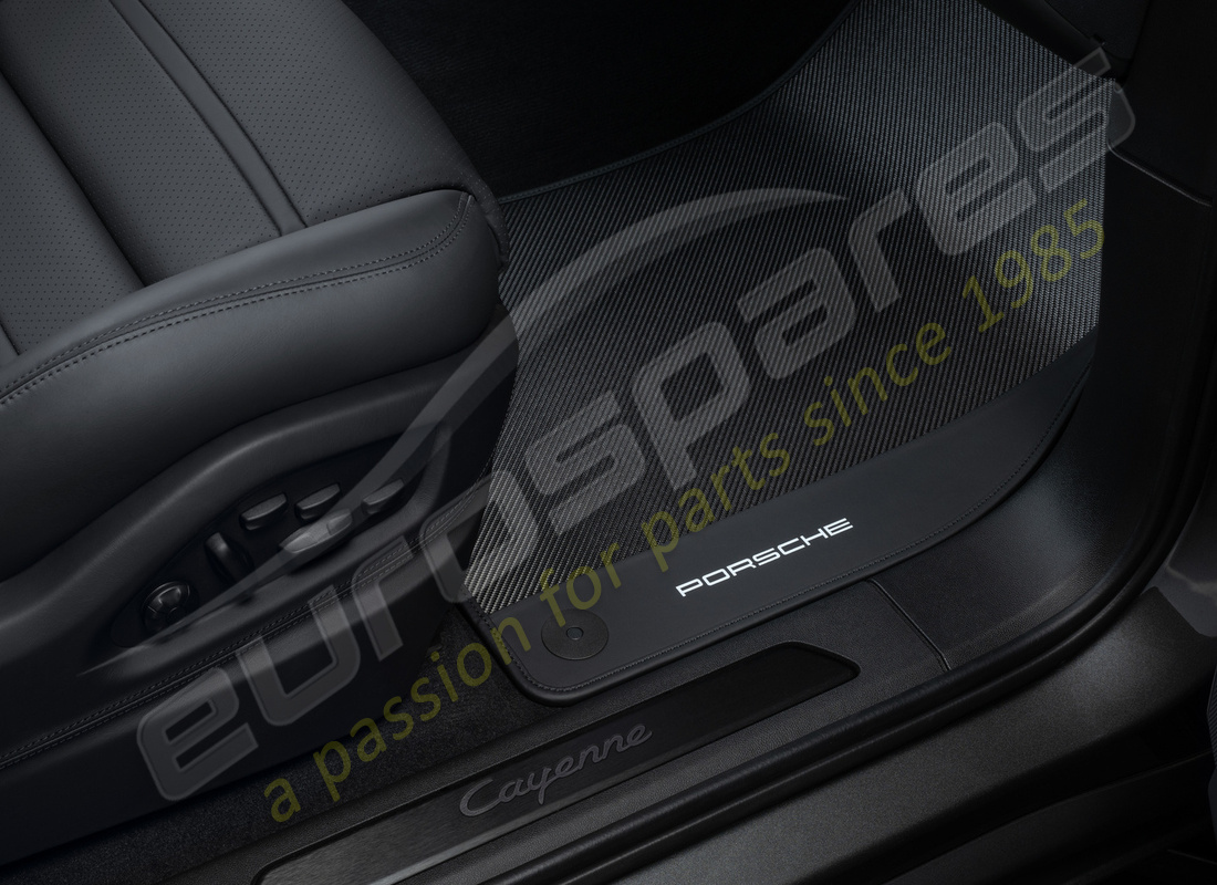 new porsche carbon floor mats with leather edging. part number 9y0044844 (1)