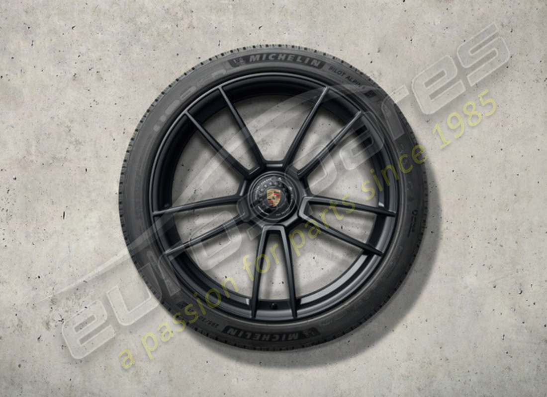 new porsche 20-/21-inch turbo s winter wheel and tyre set painted in black (satin-gloss). part number 992044602ba (1)