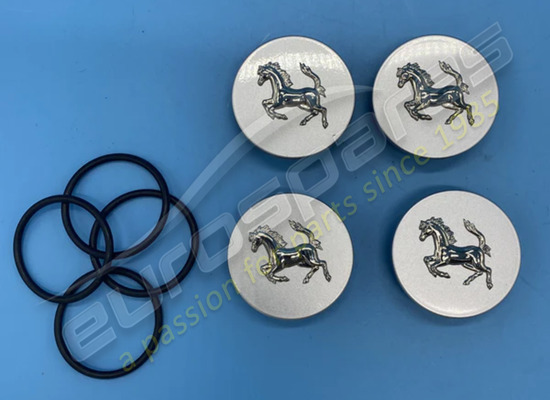 new ferrari raised aluminium horse on silver grey wheel cap part number 70001349