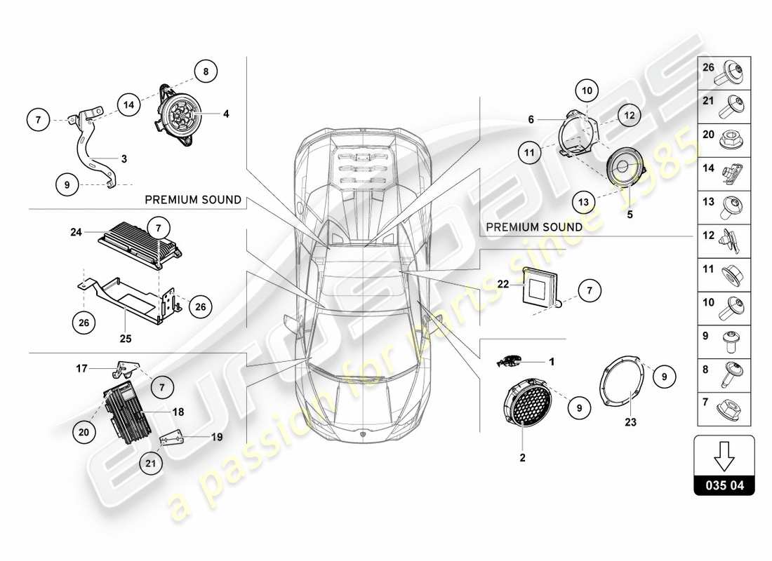 lamborghini 2017 (lp610-4 spyder) radio unit part diagram