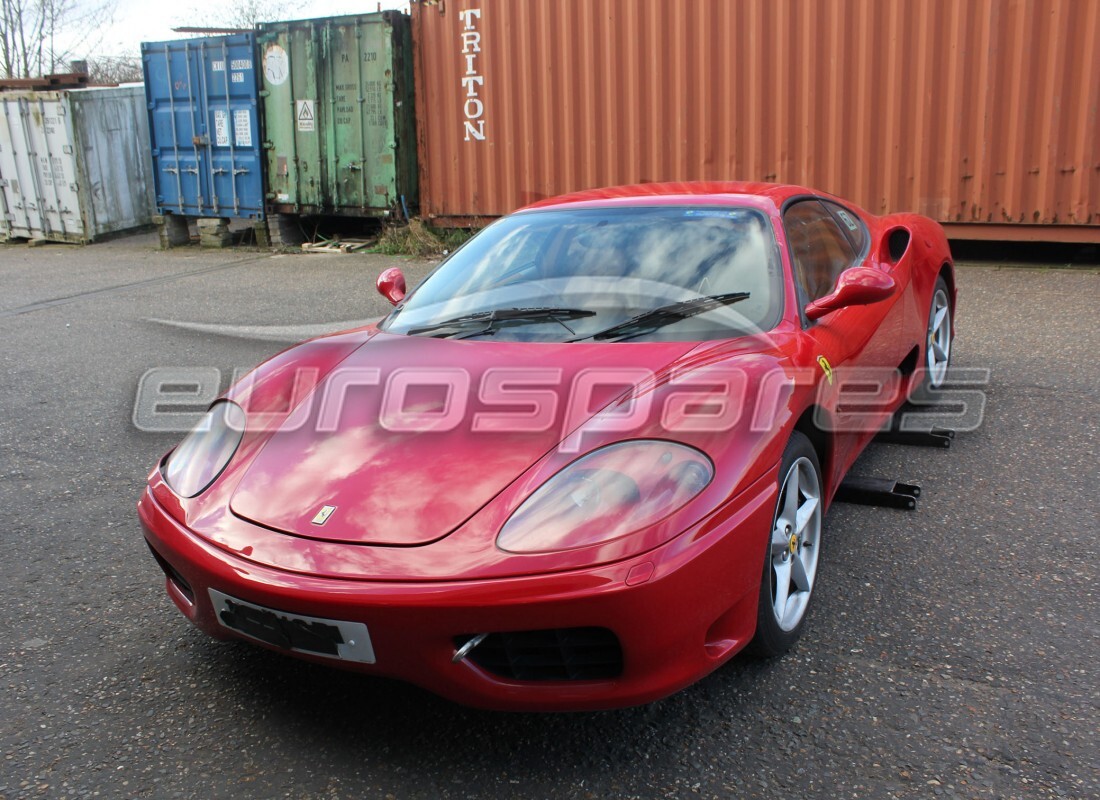 ferrari 360 modena being prepared for dismantling at eurospares