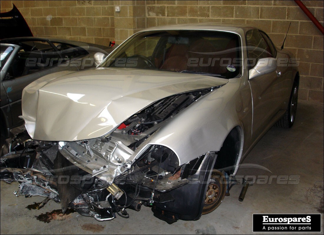 maserati 4200 coupe (2003) being prepared for dismantling at eurospares