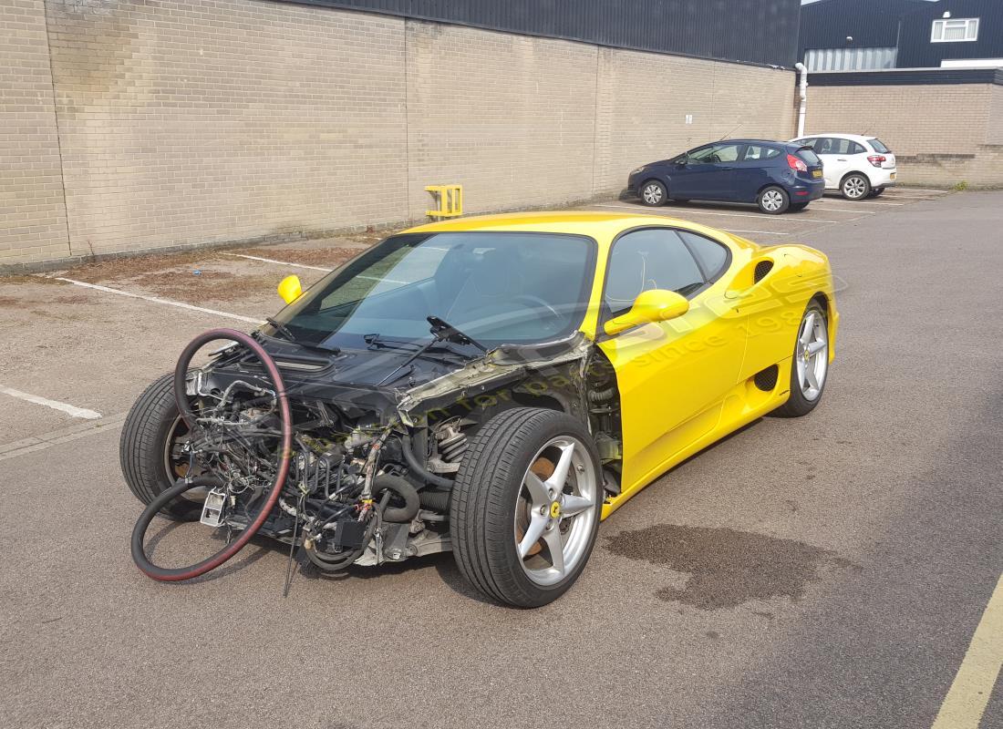 ferrari 360 modena being prepared for dismantling at eurospares