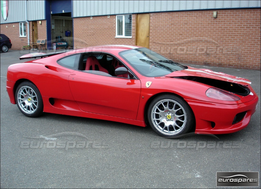 ferrari 360 modena being prepared for dismantling at eurospares